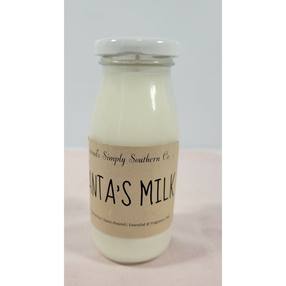 Straud's simply souther Milk Bottle Candle - Santa's milk natural soy